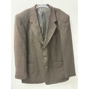 TOM TAILOR Sport Coat Blazer Jacket Mens  Brown Cashmere Blend 44L Academia Prep